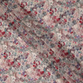 Dusty Pink Grey Floral Printed Viscose Crepe Fabric 110 Cms Width India-D27732