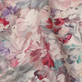 Blush Pink Grey Floral Printed Viscose Crepe Fabric 110 Cms Width India-D27734