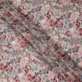 Blush Pink Grey Floral Printed Viscose Crepe Fabric 110 Cms Width India-D27734