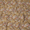 Mustard Yellow Beige Floral Printed Viscose Crepe Fabric 110 Cms Width India-D27737