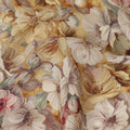 Mustard Yellow Beige Floral Printed Viscose Crepe Fabric 110 Cms Width India-D27737