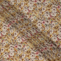 Mustard Yellow Beige Floral Printed Viscose Crepe Fabric 110 Cms Width India-D27737