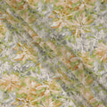 Lime Green Yellow Floral Abstract Print Viscose Crepe Fabric 110 Cms Width India-D27731