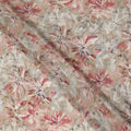 Beige Pink Floral Abstract Print Viscose Crepe Fabric 110 Cms Width India-D27729