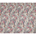 Grey Pink Leaf Printed Viscose Crepe Fabric 110 Cms Width India-D27739
