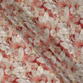 Beige Rust Leaf Printed Viscose Crepe Fabric 110 Cms Width India-D27738