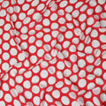 Red Polka Dot Viscose Crepe Fabric