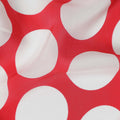 Red Polka Dot Viscose Crepe Fabric