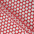 Red Polka Dot Viscose Crepe Fabric
