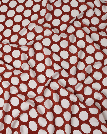 Brick Red Polka Dot Viscose Fabric