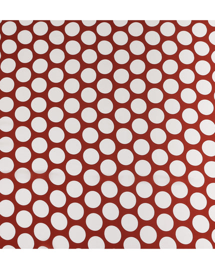 Brick Red Polka Dot Viscose Fabric