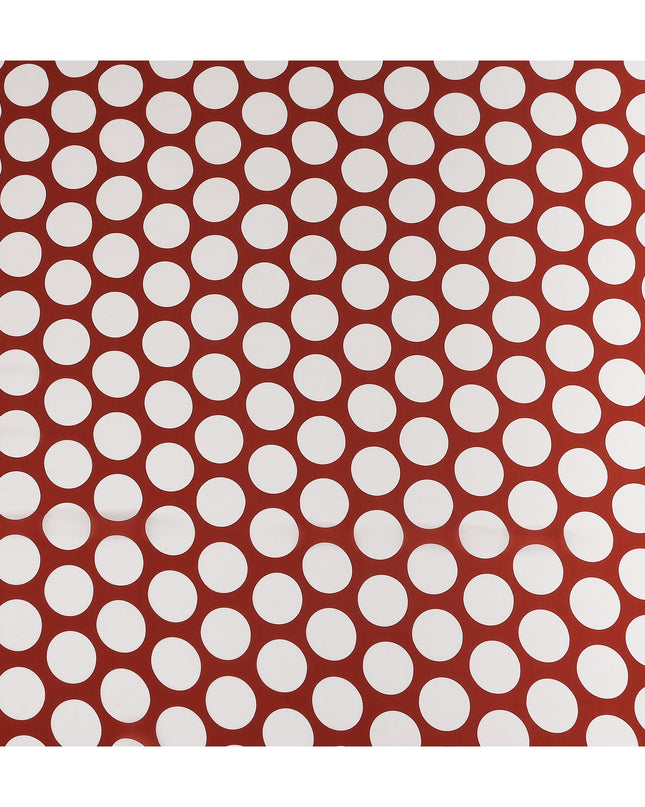 Brick Red Polka Dot Viscose Fabric