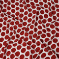 White Maroon Polka Dot Viscose Fabric