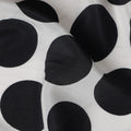 White Black Polka Dot Viscose Fabric