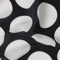 Black Polka Dot Viscose Crepe Fabric