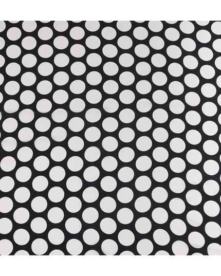 Black Polka Dot Viscose Crepe Fabric