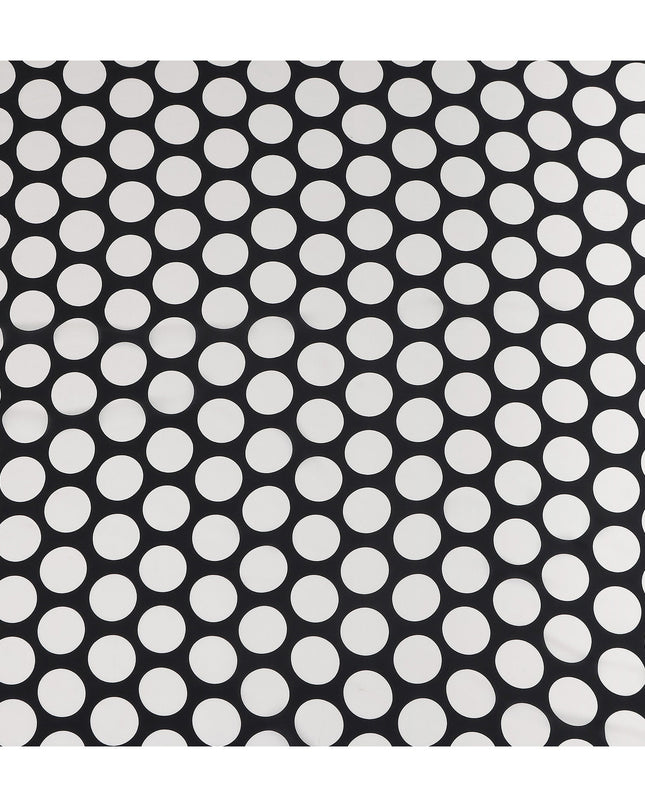 Black Polka Dot Viscose Crepe Fabric