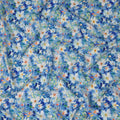 Cobalt Blue Floral Viscose Crepe Fabric