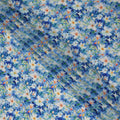 Cobalt Blue Floral Viscose Crepe Fabric