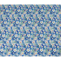 Cobalt Blue Floral Viscose Crepe Fabric