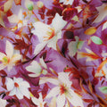 Purple Floral Viscose Crepe Fabric | Meter