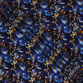 Navy Blue Floral Viscose Crepe Fabric