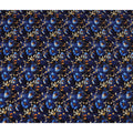 Navy Blue Floral Viscose Crepe Fabric