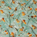 Green Floral Printed Viscose Crepe 110cm