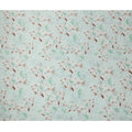 Mint Blue Floral Printed Premium Pure Silk Satin Fabric Soft Smooth Lustrous Designer Finish 140 Cms Width, 3.5 Mtrs Piece and Made in Italy-D27201