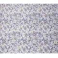 White Blue Floral Printed Premium Pure Silk Satin Fabric Soft Smooth Lustrous Designer Finish 140 Cms Width, 3.5 Mtrs Piece and Made in Italy-D27195