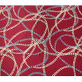 Wine Red Multicolor Chain Print Premium Pure Silk Satin Fabric Smooth Lustrous Designer Finish 140 Cms Width, 3.5 Mtrs Piece and Made in Italy-D27189