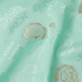 Mint Green Premium Pure silk Satin Fabric with Jacquard metallic, 110 Cms, South Korea-D26898