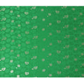 Green Premium Pure silk Satin Fabric with Jacquard metallic, 110 Cms, South Korea-D26896