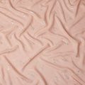 Warm Peach Pink Abstract Lurex Silk Crepe 140cm