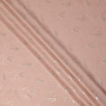 Warm Peach Pink Abstract Lurex Silk Crepe 140cm