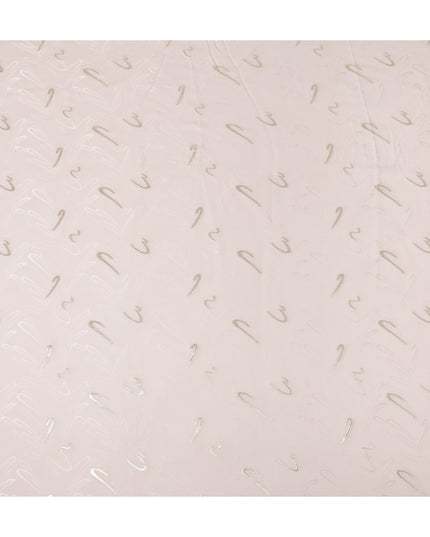 Soft Powder Pink Abstract Lurex Silk Crepe 140cm