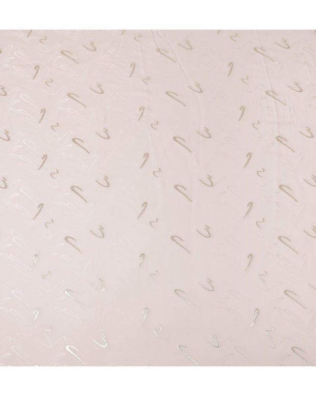 Soft Powder Pink Abstract Lurex Silk Crepe 140cm
