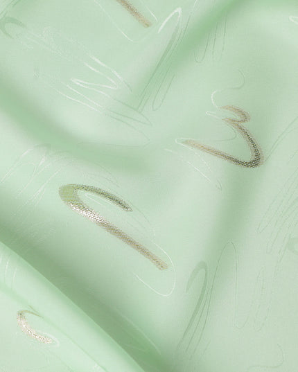 Fresh Mint Green Abstract Lurex Silk Crepe 140cm