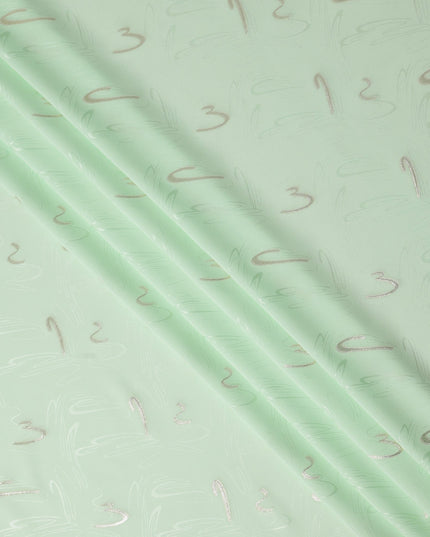 Fresh Mint Green Abstract Lurex Silk Crepe 140cm