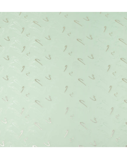 Fresh Mint Green Abstract Lurex Silk Crepe 140cm