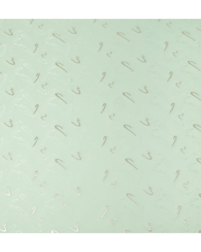Fresh Mint Green Abstract Lurex Silk Crepe 140cm