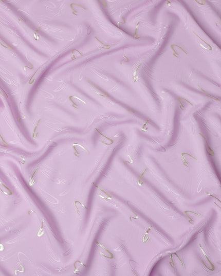 Light Orchid Purple Abstract Lurex Silk Crepe 140cm