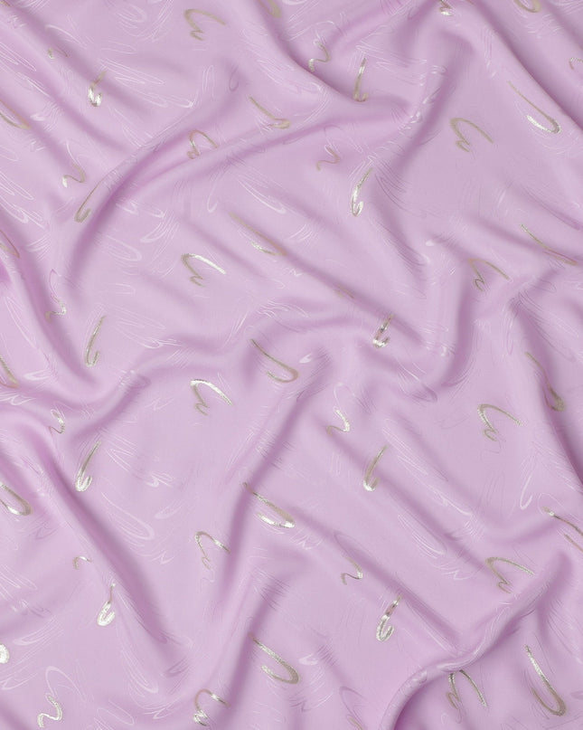 Light Orchid Purple Abstract Lurex Silk Crepe 140cm