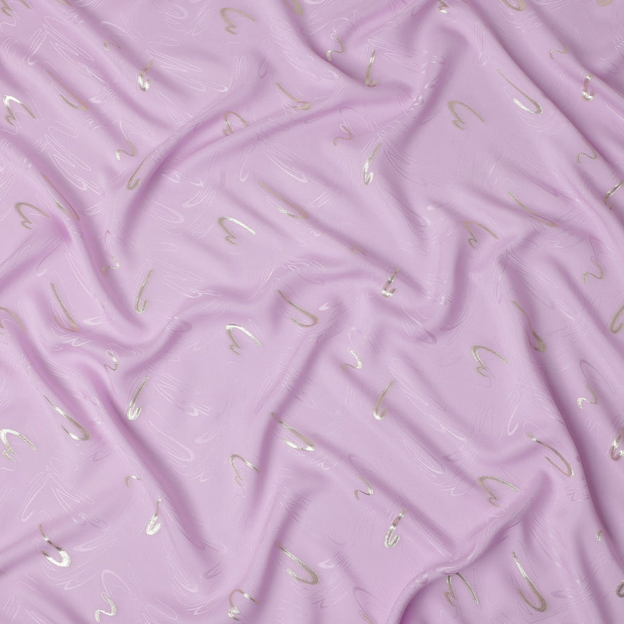 Light Orchid Purple Abstract Lurex Silk Crepe 140cm