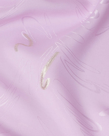 Light Orchid Purple Abstract Lurex Silk Crepe 140cm