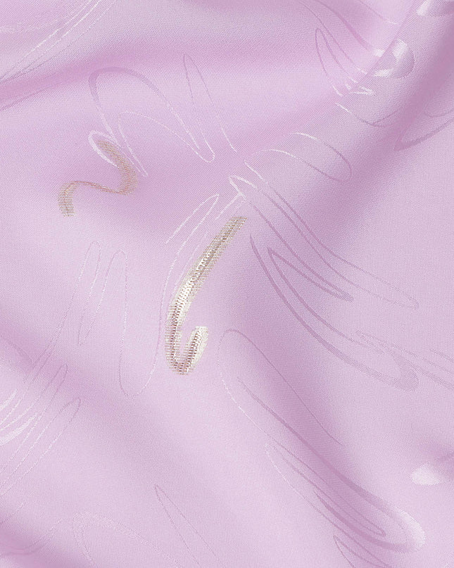 Light Orchid Purple Abstract Lurex Silk Crepe 140cm