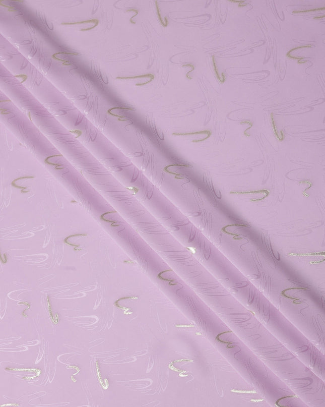 Light Orchid Purple Abstract Lurex Silk Crepe 140cm