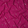 Magenta Fuchsia Pink Abstract Lurex Silk Crepe 140cm