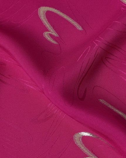 Magenta Fuchsia Pink Abstract Lurex Silk Crepe 140cm