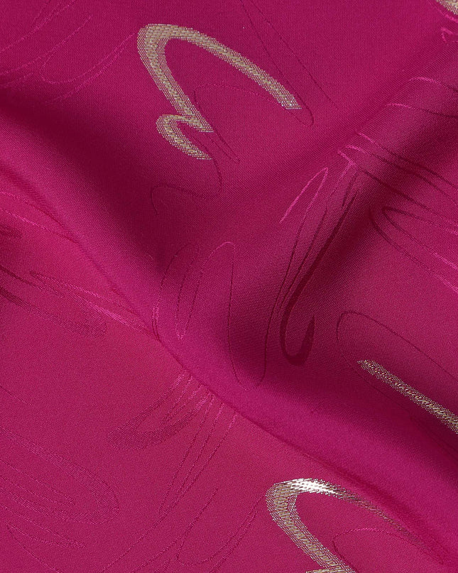 Magenta Fuchsia Pink Abstract Lurex Silk Crepe 140cm